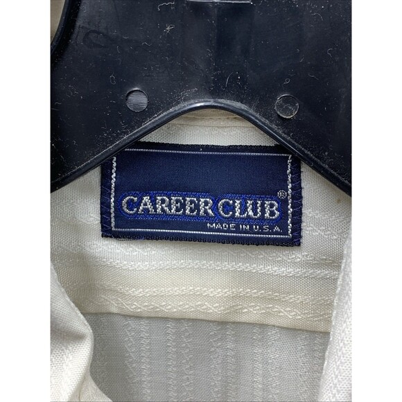 Vintage Career Club Button Up Shirt Striped Design Pocket Made in USA Size 15 - Picture 2 of 16